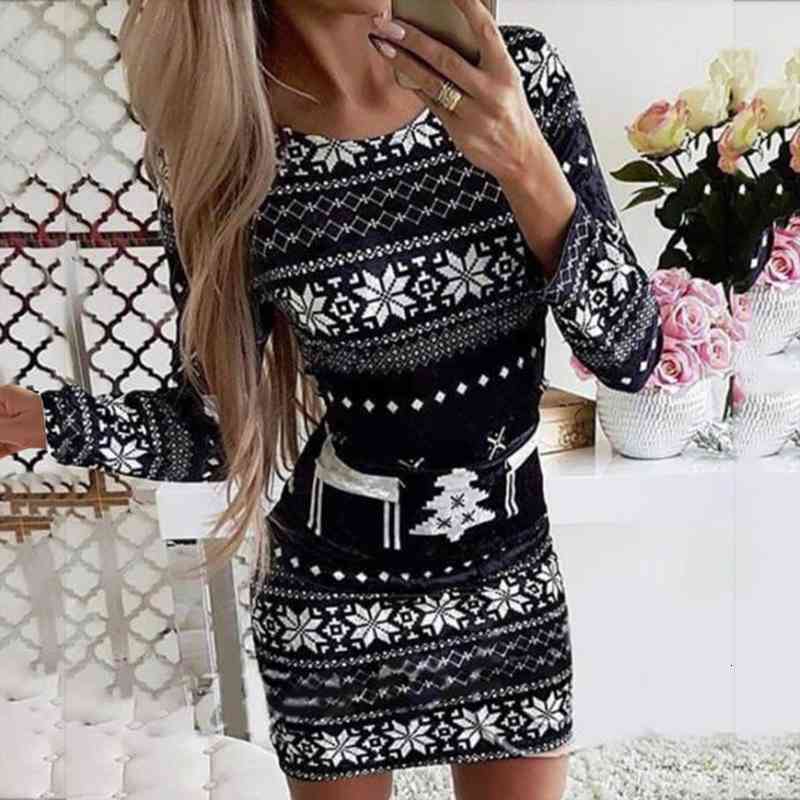 Dresses For Women Fashion Casual O-neck Christmas Print Bodycon Dress Long Sleeve Bodycons Mini Dresses Vestidos De Mujer, Black;gray
Dresses For Women Fashion Casual O-neck Christmas Print Bodycon Dress Long Sleeve Bodycons Mini Dresses Vestidos De Mujer, Black;gray