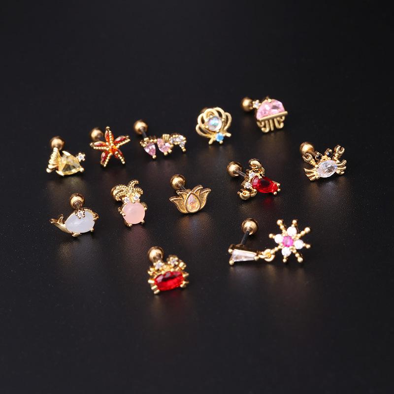 Stud 1 PCS Trendy Small Mix Ocean Style Sea Fish Crab Ear Cartilage Cuff Earring Cute Color Zircon Steel Bar Jewelry
Stud 1 PCS Trendy Small Mix Ocean Style Sea Fish Crab Ear Cartilage Cuff Earring Cute Color Zircon Steel Bar Jewelry