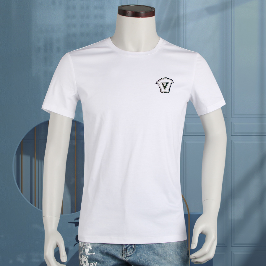 2021 double-sided mercerized cotton short sleeve t-shirt men's summer loose trend handsome half T-shirt, White
2021 double-sided mercerized cotton short sleeve t-shirt men's summer loose trend handsome half T-shirt, White