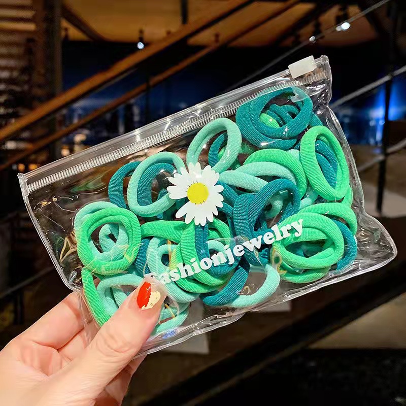 50pcs high elasticity does not hurt the durable seamless hair rope simple hair ring