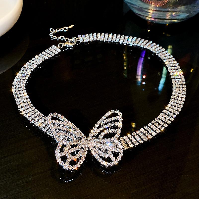 Chains Beautiful Butterfly Crystal Choker Necklaces For Women Shine Short Rhinestone Statement Jewelry, Silver
Chains Beautiful Butterfly Crystal Choker Necklaces For Women Shine Short Rhinestone Statement Jewelry, Silver