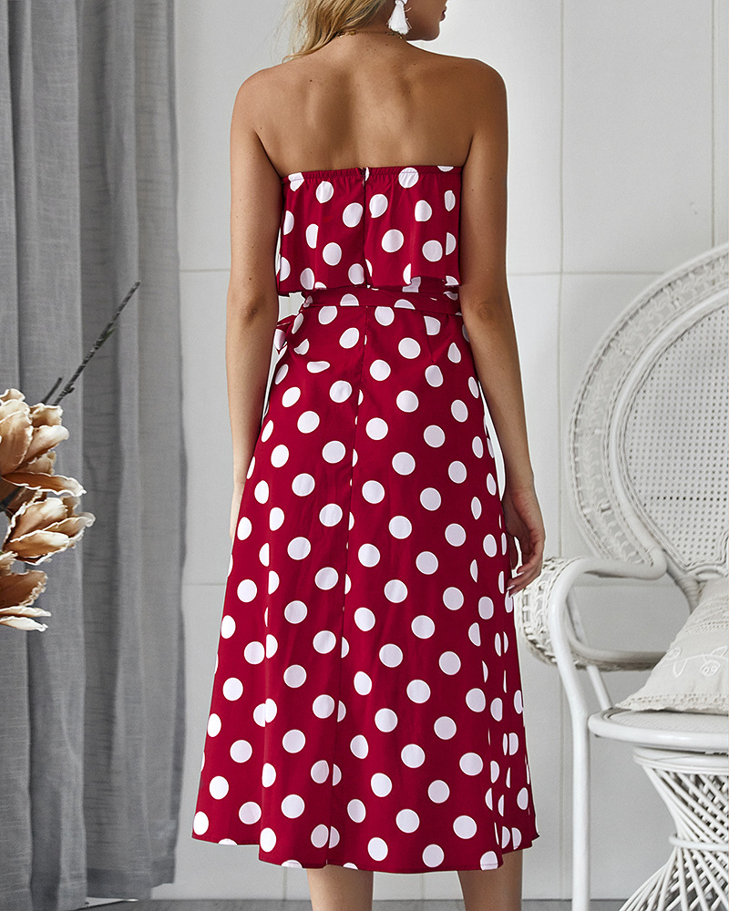 Women Dress Asymmetry Ruffles Sexy Off Shoulder White Yellow Plus Size Dot Long Summer es 210513