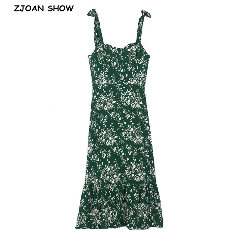 Casual Dresses 2021 France Style Floral Print Bow Tie Strap Ruffles Hem Midi Retro Sexy Women Elastic Slim Sling Tea Green Red O9Y
Casual Dresses 2021 France Style Floral Print Bow Tie Strap Ruffles Hem Midi Retro Sexy Women Elastic Slim Sling Tea Green Red O9Y