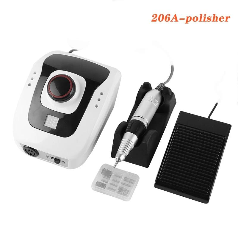 Nail Drill & Accessories 206A 35000RPM Nails Art Tool Handpiece Electric File Equipment Manicure Machine Set