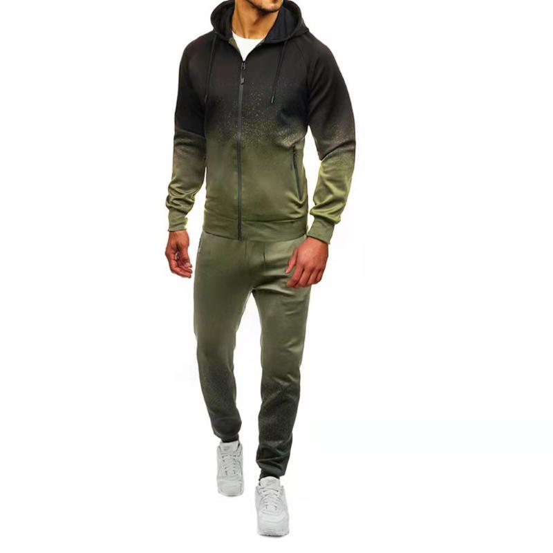 Men's Casual Sports Suit Gradient Stripe Strong Tracksuits