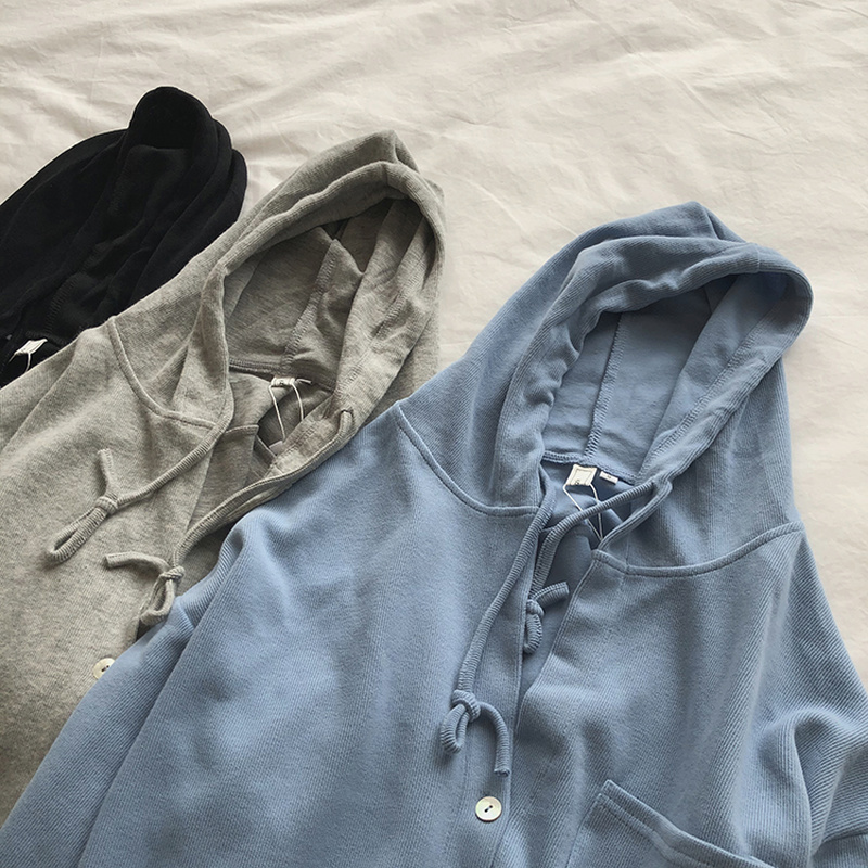 Fashion Short Hoodies Solid Autumn All Match Zip-up Moletom Long Sleeve Casual Sweatshirt Women Pocket 17612 210415