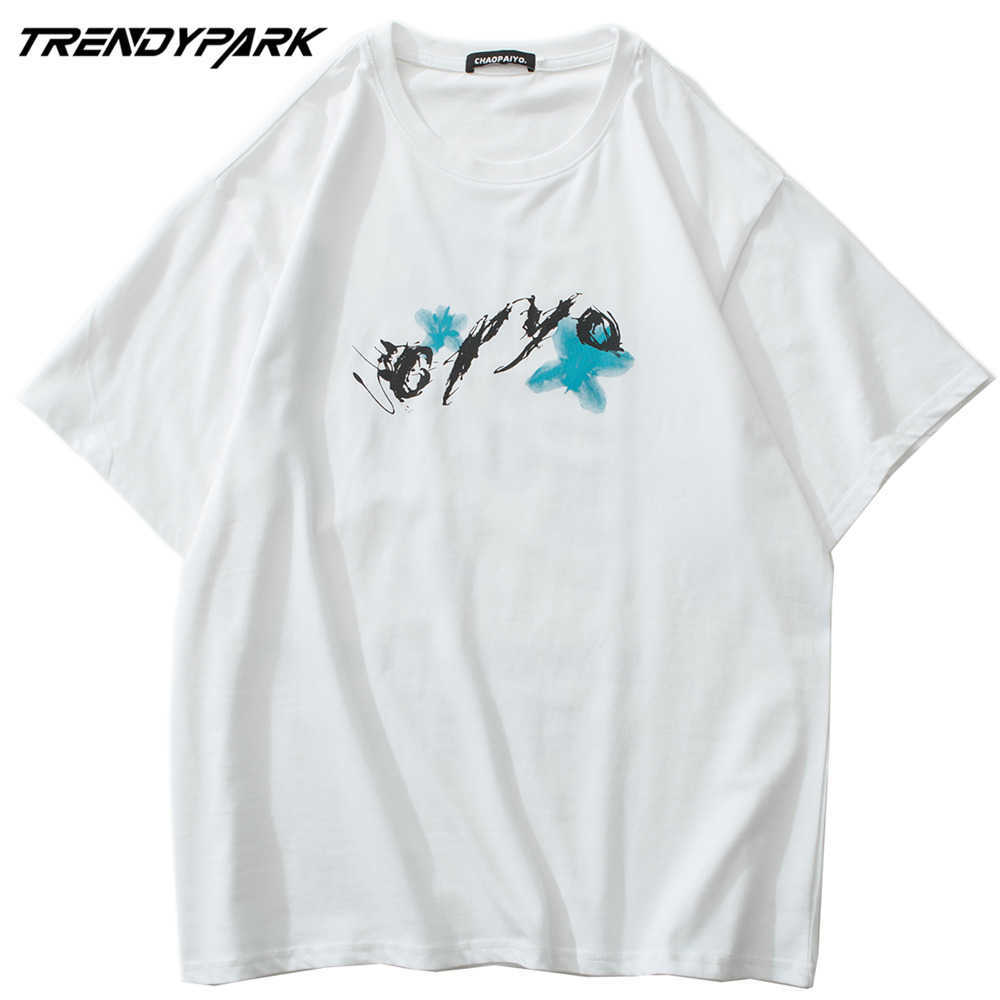 Men's Tshirt Summer Short Sleeve Creative Printed Hip Hop Oversized Cotton Casual Harajuku Streetwear Top Tshirts Clothing 210601
