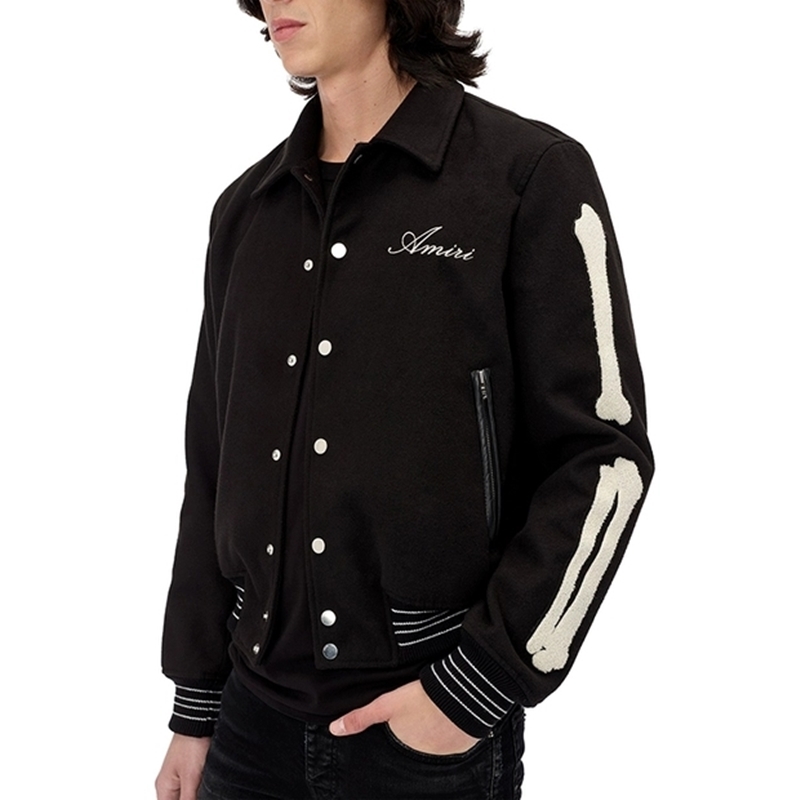 AMIR Chao brand embroidered pilot jacket men's and women's casual baseball suit Gao jiechao, Black;brown
AMIR Chao brand embroidered pilot jacket men's and women's casual baseball suit Gao jiechao, Black;brown