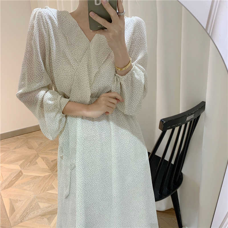 Elegant Dot printing Women High Waist A Line Long Dress Vestidos V-Neck Sleeve Ruffles Slim Robe Spring 210526, Black
Elegant Dot printing Women High Waist A Line Long Dress Vestidos V-Neck Sleeve Ruffles Slim Robe Spring 210526, Black