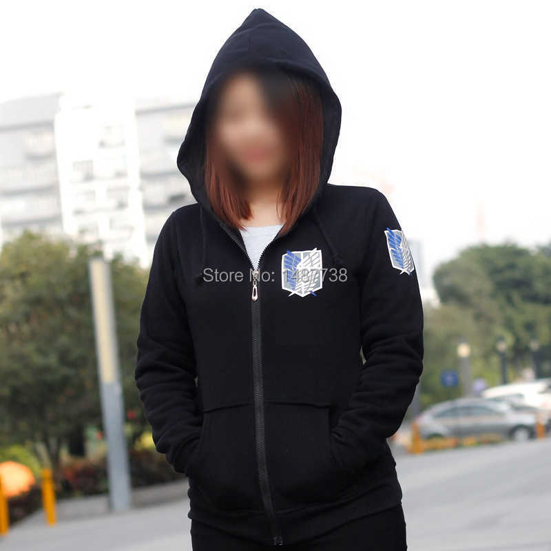New Anime Attack on Titan Cosplay Costumes Hoodie Green Black Scouting Legion Hooded Sweater for Unisex shingeki no kyojin Y0913