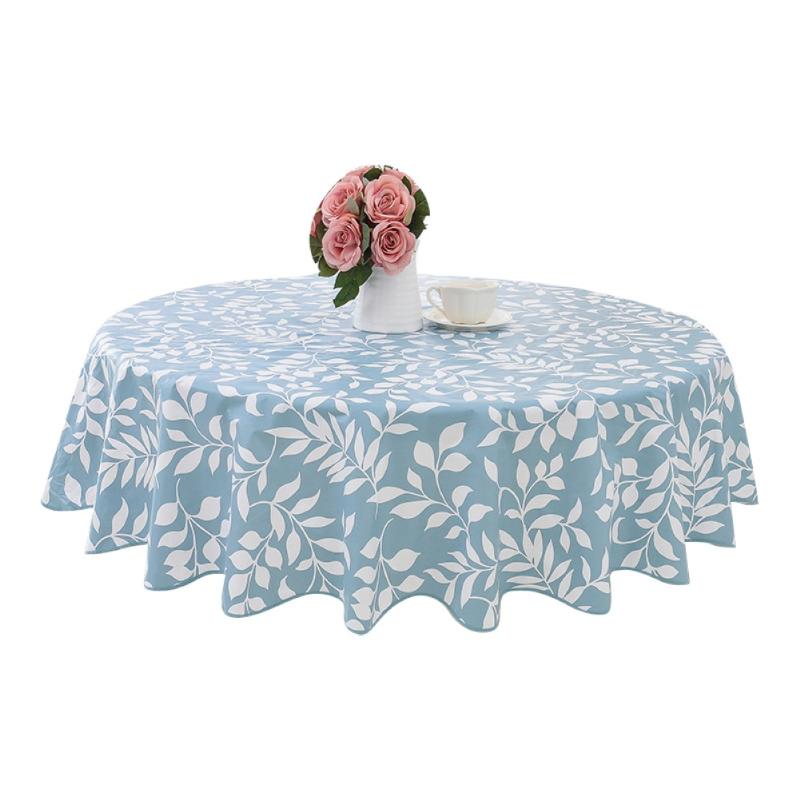 Waterproof Flower Lace Round Tablecloth Kitchen Dining Table Cover Decor Washable Cloth For Tea