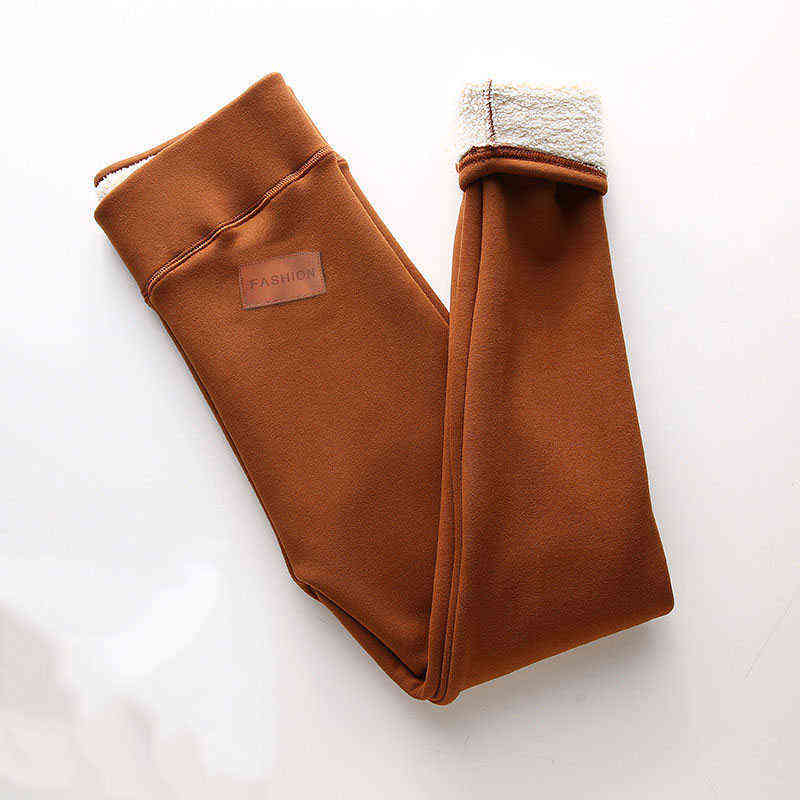 Thick Lamb Cashmere Leggings Women's High Waist Plus Size Pants Women Casual Streetwear Solid Trousers 211215
