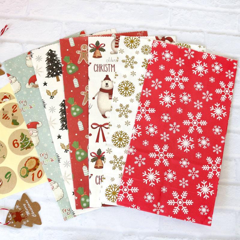 Gift Wrap Kraft Paper Candy Cookie Bag Santa Claus Snowman Christmas With Stickers Packing Bags Xmas Navidad Year Party Decor
Gift Wrap Kraft Paper Candy Cookie Bag Santa Claus Snowman Christmas With Stickers Packing Bags Xmas Navidad Year Party Decor