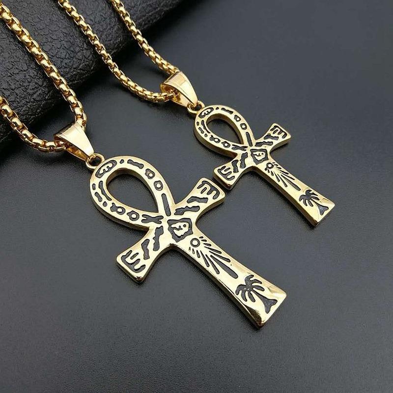 Pendant Necklaces Factory Hip Hop Cross Jewelry Male Stainless Steel Gold Necklace Ancient Egyptian Hieroglyph Anka For Men Women
Pendant Necklaces Factory Hip Hop Cross Jewelry Male Stainless Steel Gold Necklace Ancient Egyptian Hieroglyph Anka For Men Women