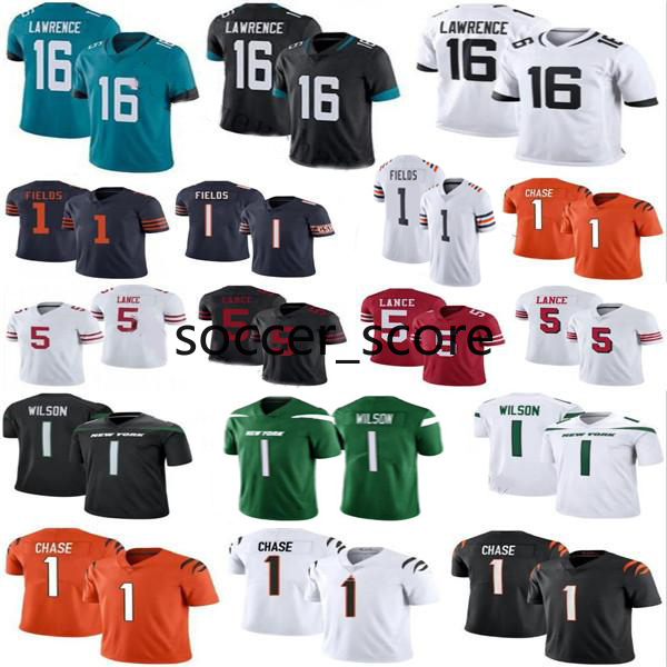16 Trevor Lawrence 1 Zach Wilson Justin Fields Jersey 5 Trey Lance Ja'Marr Chase Football 2021, Black;red
16 Trevor Lawrence 1 Zach Wilson Justin Fields Jersey 5 Trey Lance Ja'Marr Chase Football 2021, Black;red