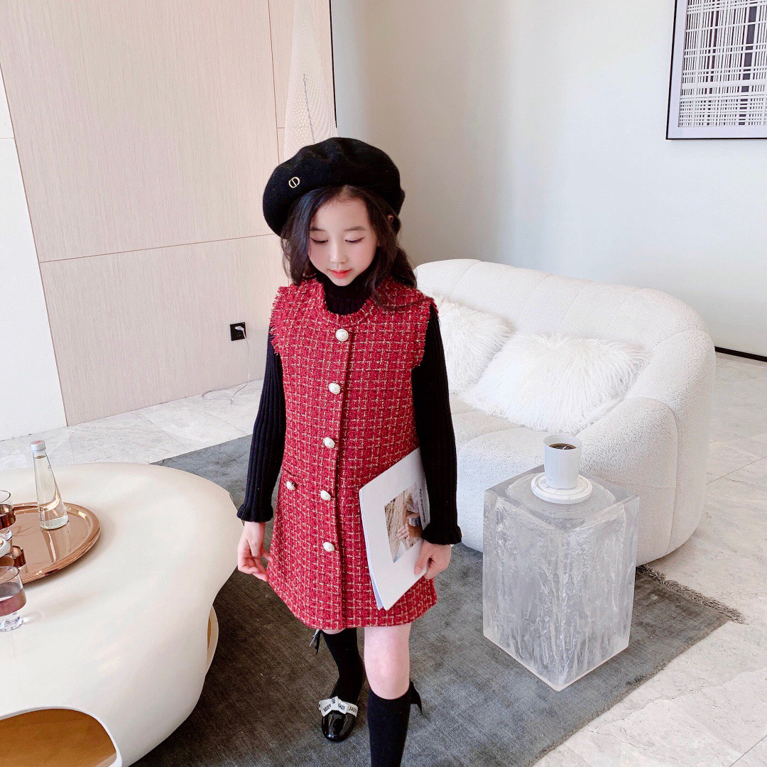 Autumn Sweet Kids Girls Sets Baby jacket with dress 2pcs/suits tops children clothes