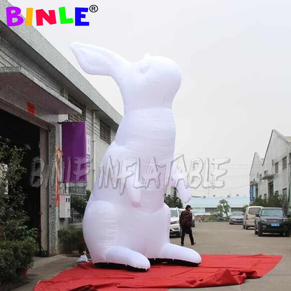 Custom advertising white giant inflatable rabbit/animal cartoon/inflatables easter bunny with led light for sale