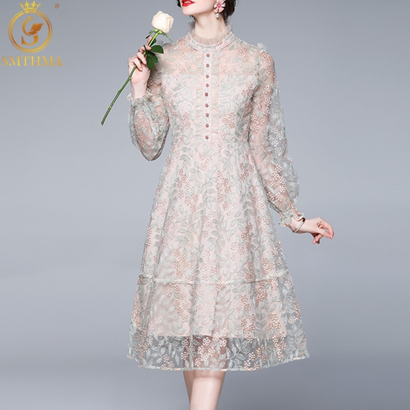 Fashion Designer Spring Elegant Sweet Ruffle Party Dress Women Stand Collar Sumptuous Mesh Embroidered Vestidos 210520, Photo color
Fashion Designer Spring Elegant Sweet Ruffle Party Dress Women Stand Collar Sumptuous Mesh Embroidered Vestidos 210520, Photo color