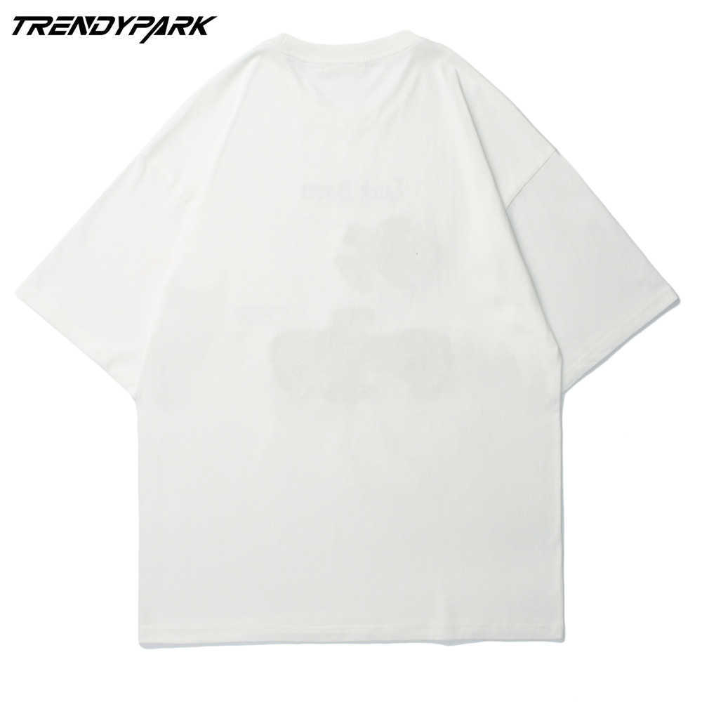 Men's T-shirt Summer Short Sleeve Reflector Embroidery Tee Hip Hop Oversized Cotton Casual Harajuku Streetwear Tshirts Clothing 210601