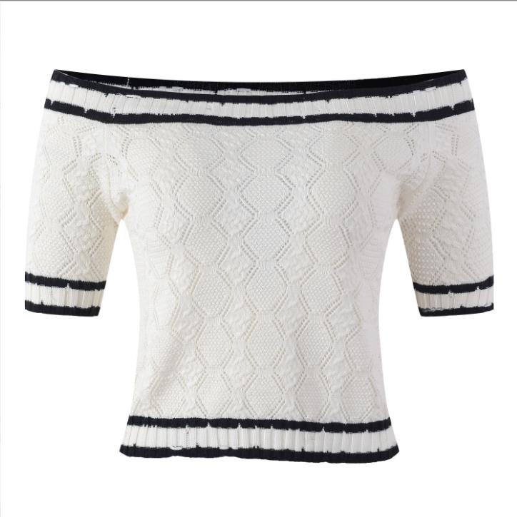 1111 2022 Runway Autumn Brand SAme Style Sweater Short Sleeve Black White Slash Neck Pullover Fashion Clothes High Quality Womens Yl
1111 2022 Runway Autumn Brand SAme Style Sweater Short Sleeve Black White Slash Neck Pullover Fashion Clothes High Quality Womens Yl