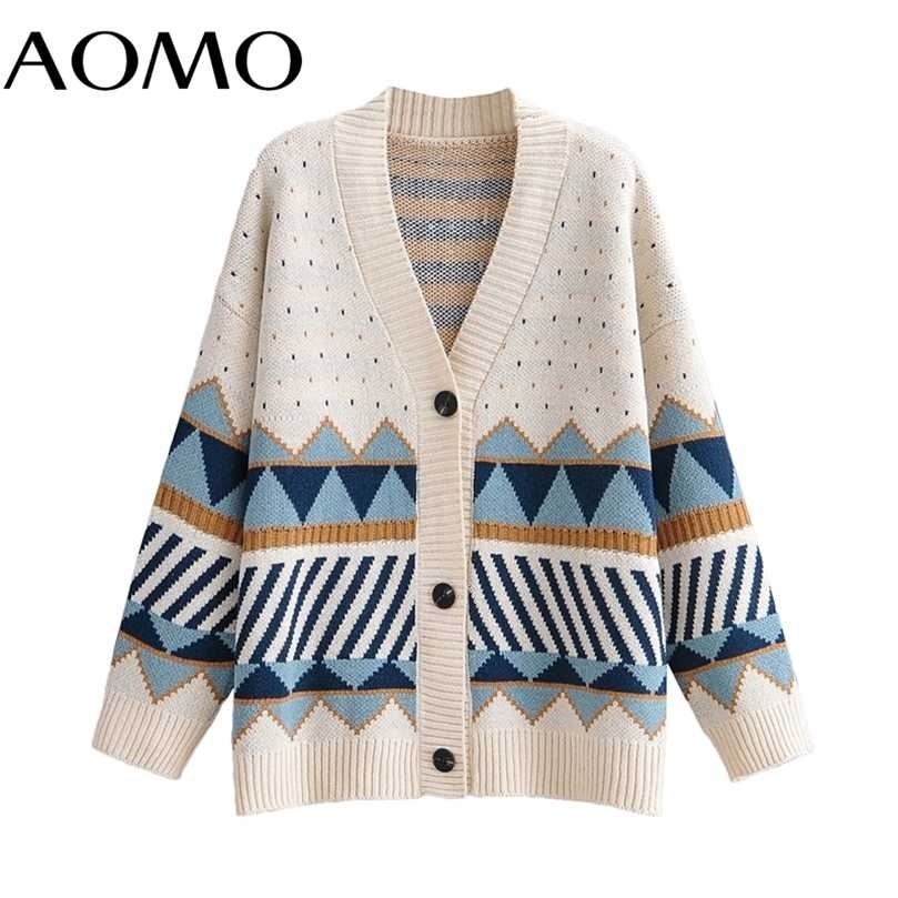 AOMO Autumn Winter Women Geometry Knitted Cardigan Sweater Jumper Button-up Female Tops 1F313A 211110, Multi
AOMO Autumn Winter Women Geometry Knitted Cardigan Sweater Jumper Button-up Female Tops 1F313A 211110, Multi