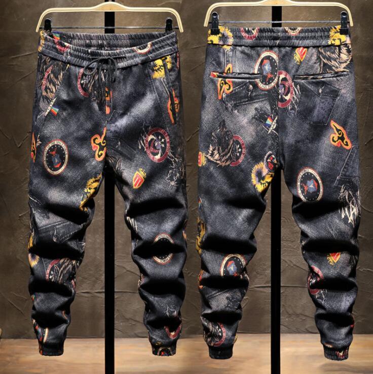 European Printing Pants Men's Jeans American Style Digital Slim-fit Flower Trousers Lace-up Closure Stretch Casual, Blue
European Printing Pants Men's Jeans American Style Digital Slim-fit Flower Trousers Lace-up Closure Stretch Casual, Blue