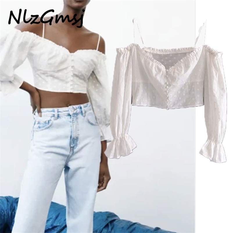 Blouse Women V Neck Flare Sleeve Sexy Ladies Dots Embroidery Chic Tops Femme Summer Blusas 05 210628, As picture
Blouse Women V Neck Flare Sleeve Sexy Ladies Dots Embroidery Chic Tops Femme Summer Blusas 05 210628, As picture