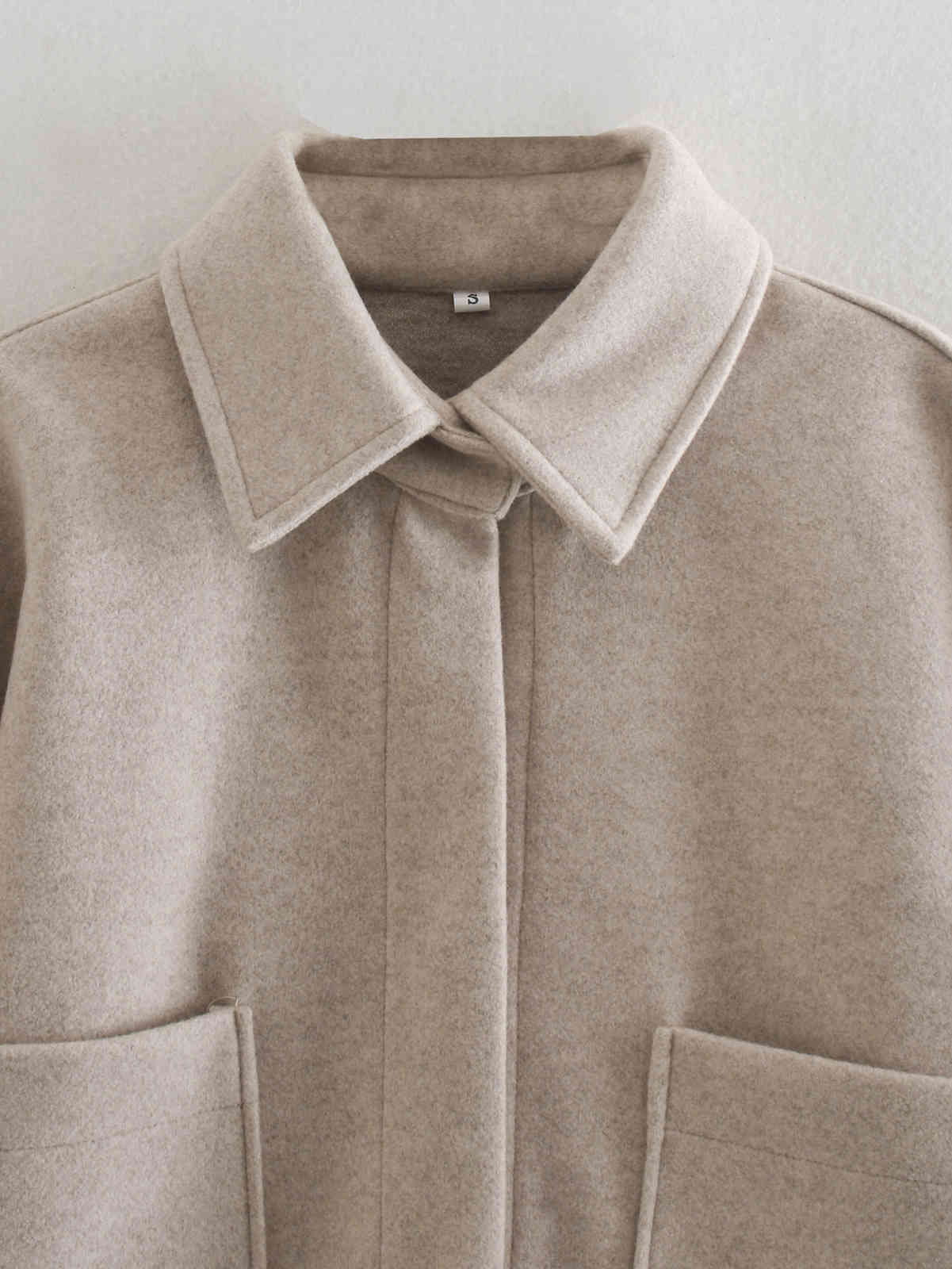 Vintage wool shirt jacket women oversize coat winter thick warm and casual loose outwear 210521