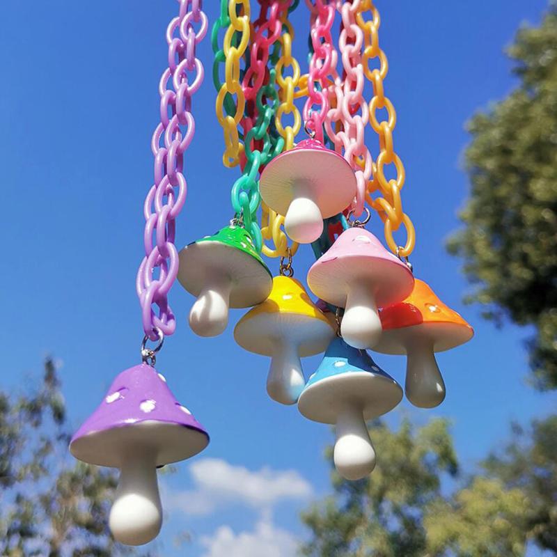 Chains Women Cute Colorful Mushroom Pendant Necklace Plastic Chain Chokers Neck Jewelry Accessories Gift, Silver
Chains Women Cute Colorful Mushroom Pendant Necklace Plastic Chain Chokers Neck Jewelry Accessories Gift, Silver