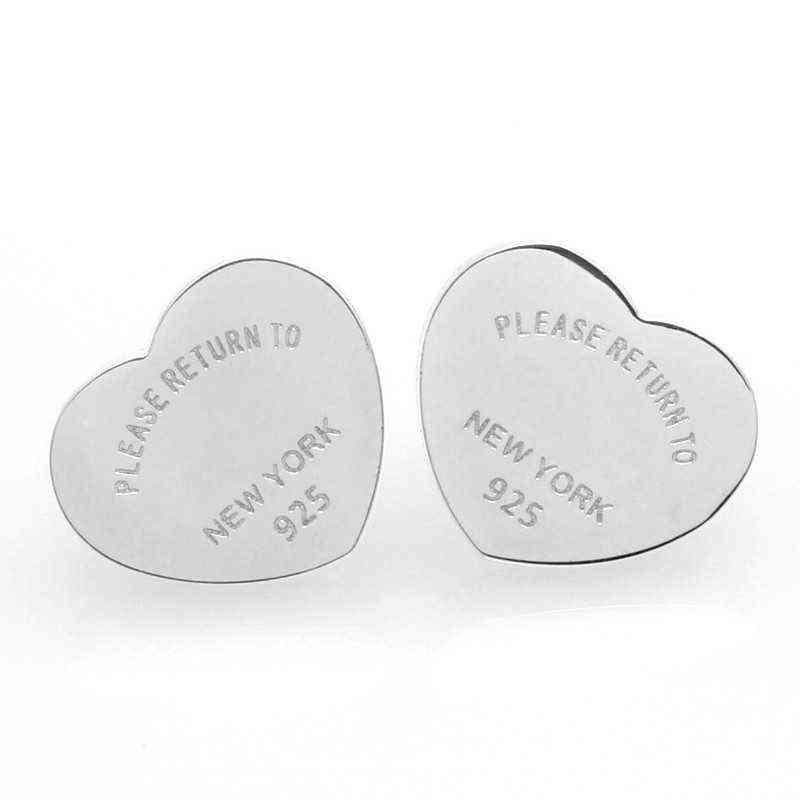 Wholesale Women Stainless Jewelry RETURN TO Heart stud charms Earring 10MM 14MM Silver gold rose gold Y1222, Golden;silver
Wholesale Women Stainless Jewelry RETURN TO Heart stud charms Earring 10MM 14MM Silver gold rose gold Y1222, Golden;silver