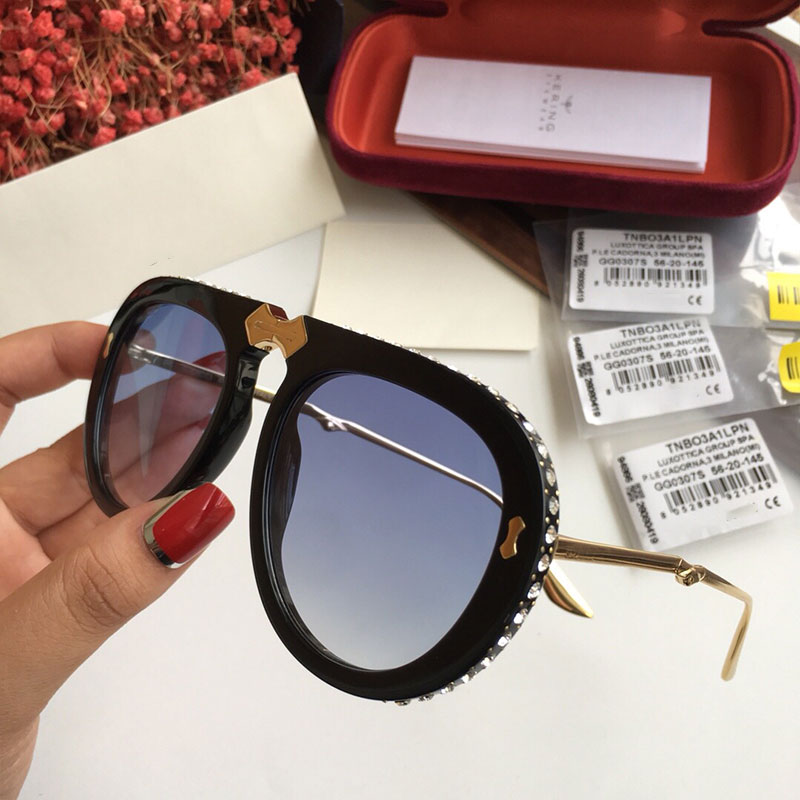 Sunglasses Men Women foldable round 0307 designer fashion Brand glasses UV400 Frame edge dia decoration Explosive sunglasses Original Box
