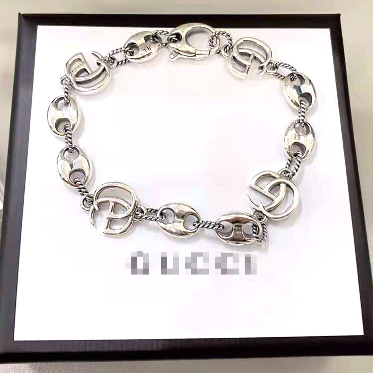 Gujia Shuang g new pig nose letter series 925 bracelet necklace simple fashion couple, Black
Gujia Shuang g new pig nose letter series 925 bracelet necklace simple fashion couple, Black