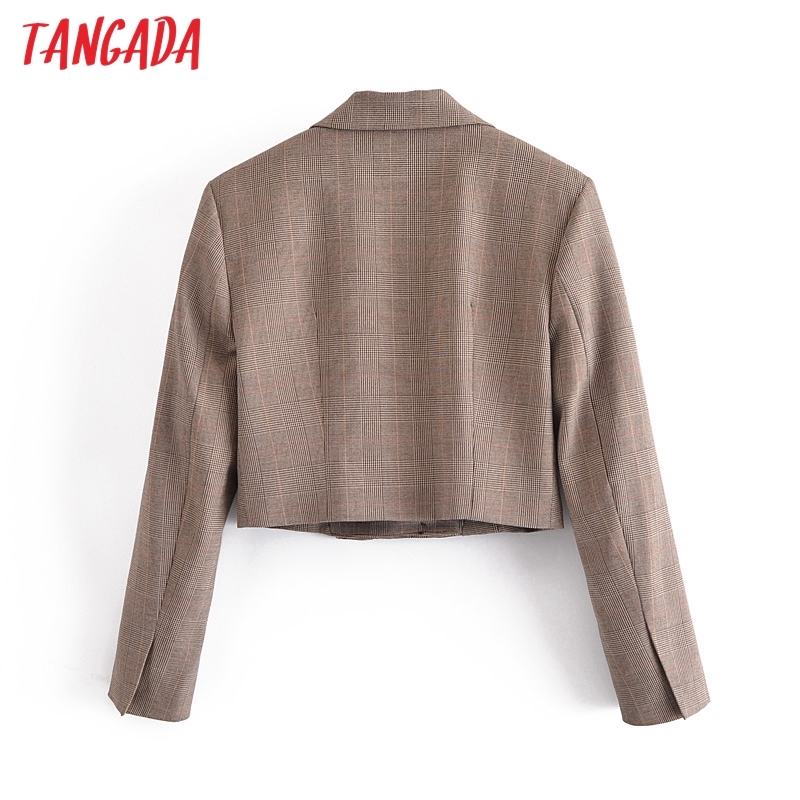 Women's Plaid Pattern Blazer Spring Fashion Suit 2 Piece Set Coat and Skirt 3H219 210416