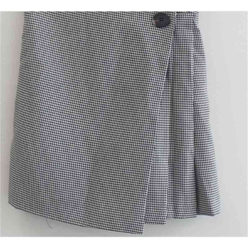 Spring A line irregular Plaid skirt autumn winter Women's Female Mini Skirt School Halazuk Style corduroy Shorts Mini 210423
