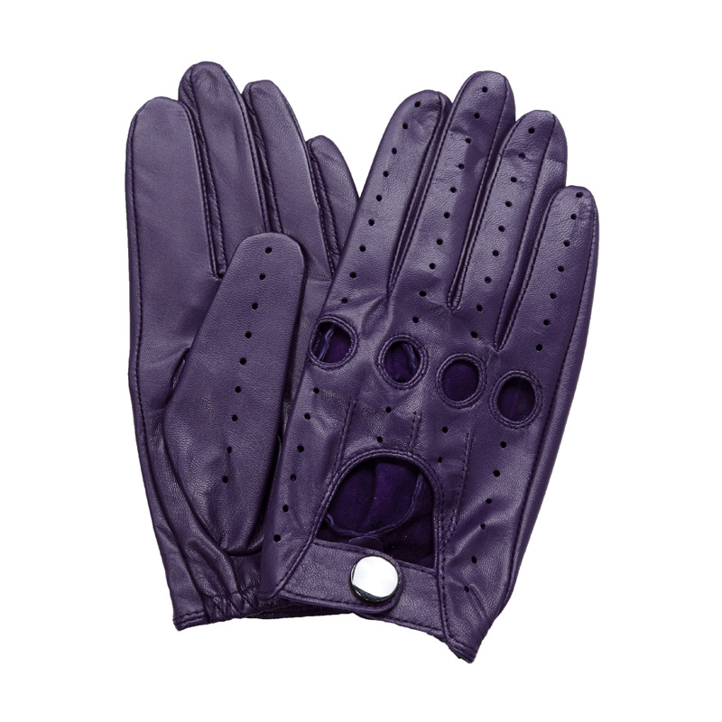 Fashion Breathable Women Leather Gloves Spring Driving Gloves Full Finger Non Slip Mitten Female Real