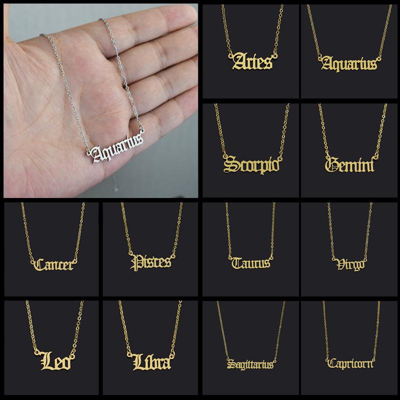Pendant Necklaces Zodiac Letter Necklace Virgo Scorpio Sagittarius Capricorn Pisces Aries Taurus Gemini Cancer Old English 12 Constellation, Silver
Pendant Necklaces Zodiac Letter Necklace Virgo Scorpio Sagittarius Capricorn Pisces Aries Taurus Gemini Cancer Old English 12 Constellation, Silver