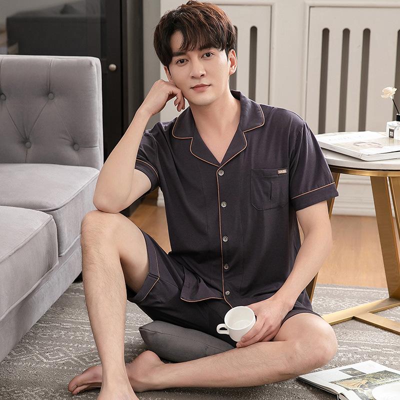Men's Sleepwear High Quality Summer Men Pajamas Set With Shorts Modal Short Sleeve Cotton Cardigan Lapel Home Suit Male Casual, 78n2832
Men's Sleepwear High Quality Summer Men Pajamas Set With Shorts Modal Short Sleeve Cotton Cardigan Lapel Home Suit Male Casual, 78n2832