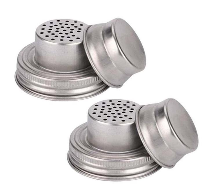 304 Stainless Steel Jar Lid Silicone Sealing Plug 70mm Caliber Shaker Lids Rust Proof Drinkware Cover RRD6904 Free shipping