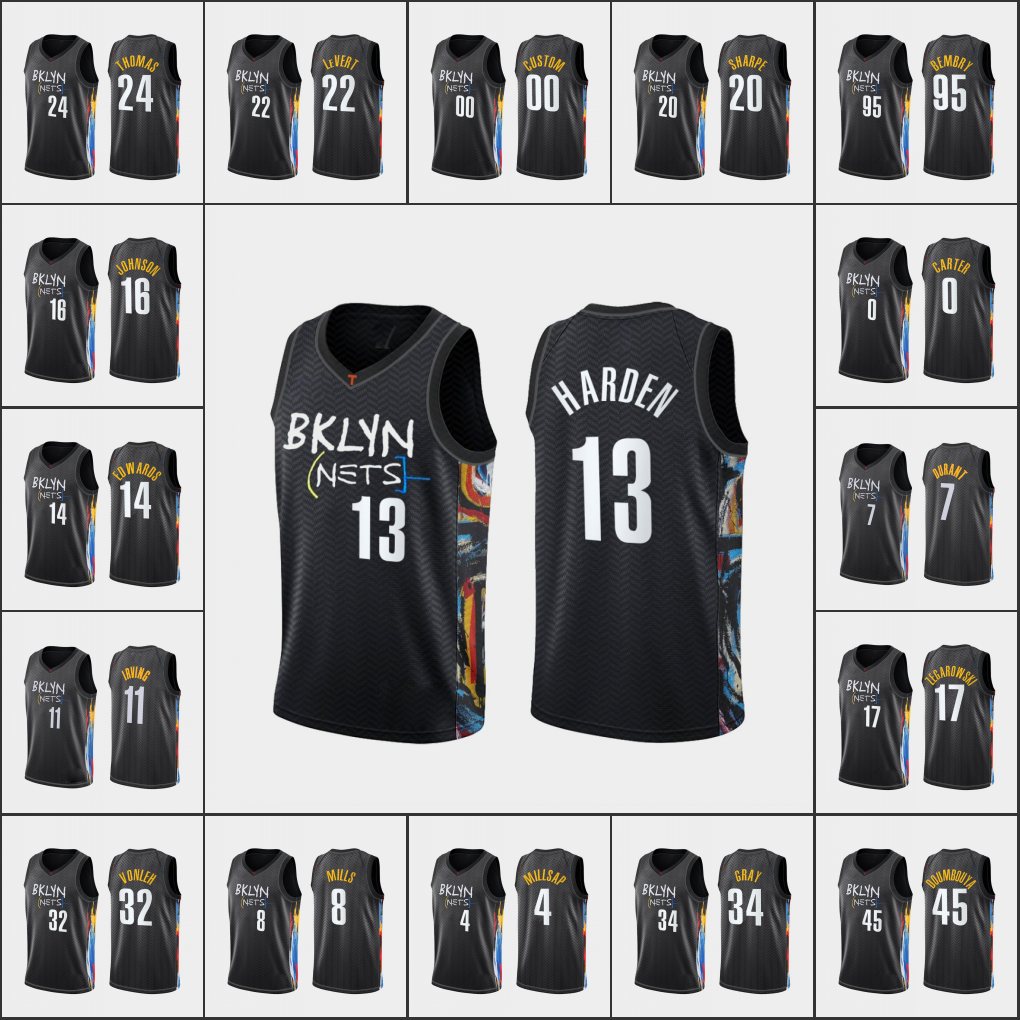 Men BrooklynNetsJamesHarden Kyrie Irving Kevin Durant Patrick Mills Caris LeVert CustomCityEdition Black Jersey
Men BrooklynNetsJamesHarden Kyrie Irving Kevin Durant Patrick Mills Caris LeVert CustomCityEdition Black Jersey
