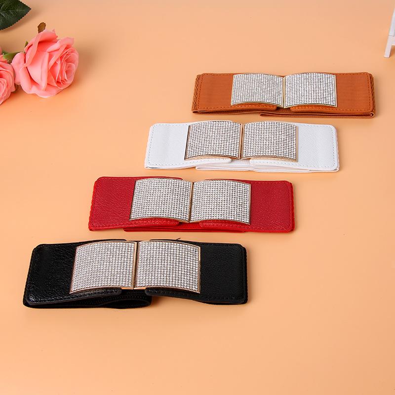 Belts 2021 Fashion Rhinestone Buckle Ladies Elastic Wide Waist Decorative For Women Designer Belt Luxury White Red Black, Black;brown
Belts 2021 Fashion Rhinestone Buckle Ladies Elastic Wide Waist Decorative For Women Designer Belt Luxury White Red Black, Black;brown