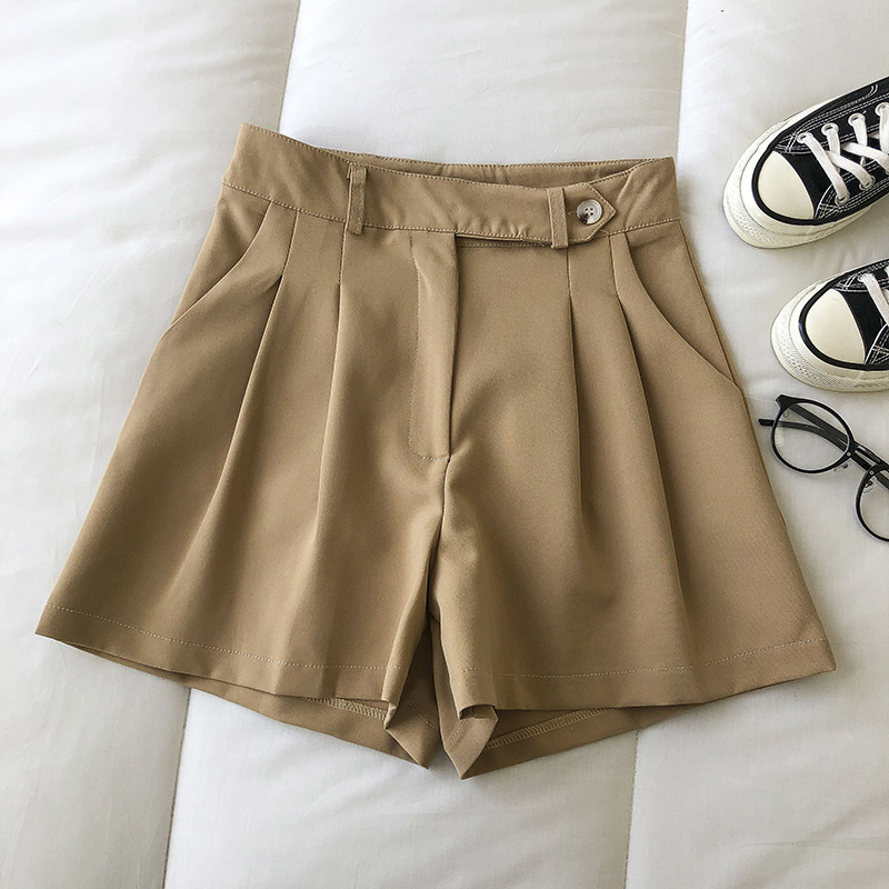 Kimutomo Casual Shorts Women Summer Fashion Korean Ins Style Female High Waist Solid All-matching Bottoms Outwear Elegant 210521