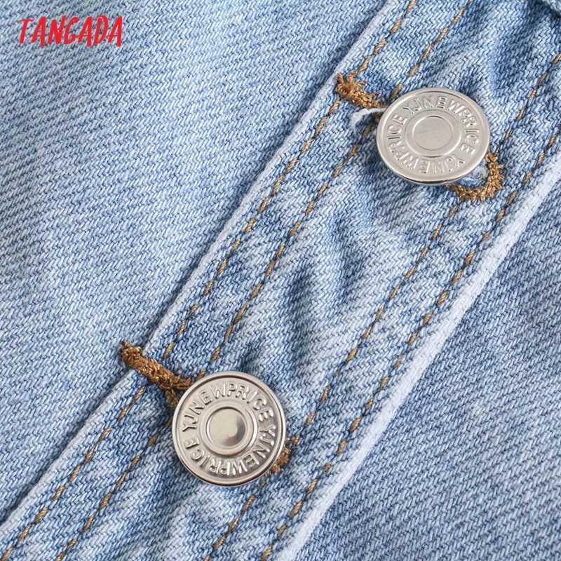 Tangada Women Elegant Denim Skirt Shorts Buttons Pockets Female Retro Summer Casual Pantalones 4M157 210714