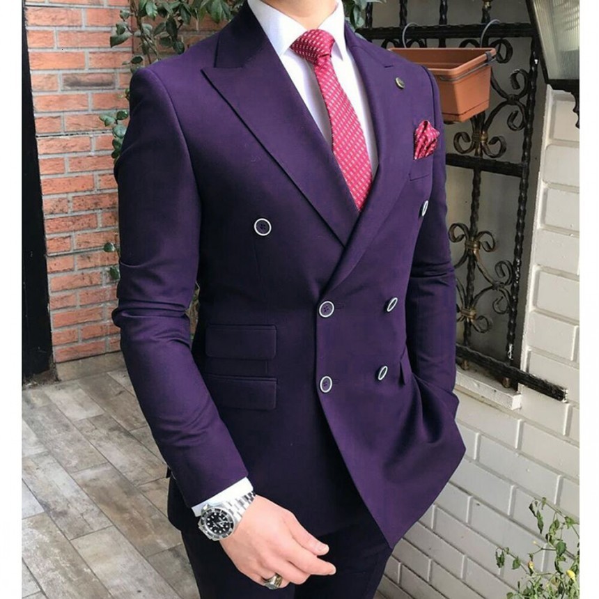 Men's Suits & Blazers Double Breasted Men Purple Groom Tuxedos Peak Lapel Groomsmen Wedding/Prom Man 2 Pieces ( Jacket + Pants +Ti, Black
Men's Suits & Blazers Double Breasted Men Purple Groom Tuxedos Peak Lapel Groomsmen Wedding/Prom Man 2 Pieces ( Jacket + Pants +Ti, Black