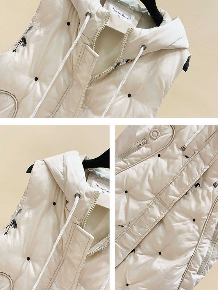 Women's Winter Long Vests Sleeveless 5XL Plus Size Black Down Cotton Jackets Female Oversized Warm Coats Vest for Women 210819