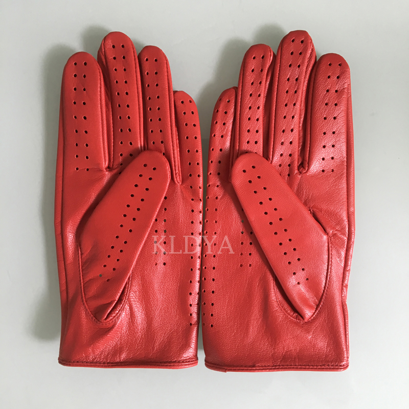 Fashion Solid Breathable Leather Gloves Spring Men Wrist Nappa Mitten Real Genuine Male Unlined Driving