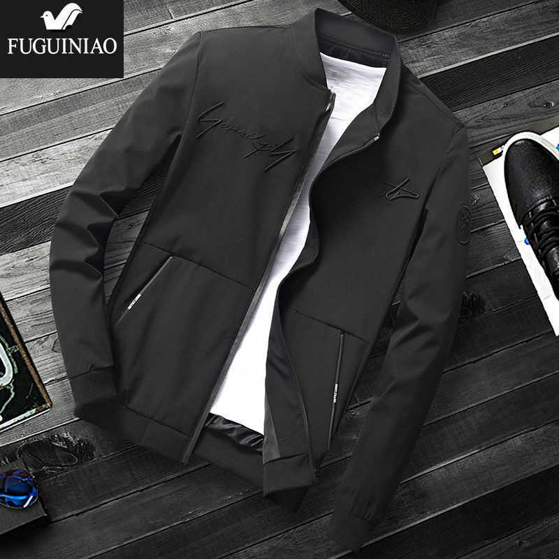 Spring Men's Bomber Zipper Jacket Male Casual Streetwear Hip Hop Slim Fit Pilot Coat Men Embroidered Clothing 211009
