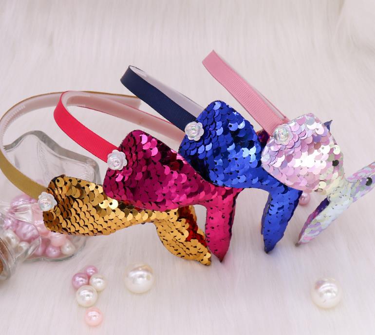 Glitter Sequin Fish Tail Hairband Girl's Cartoon Headband Hair Hoop for Children Kids Tiara Accessories