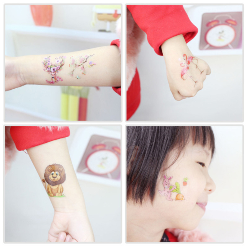 Body Art Waterproof Sweat Taste Toy Flamingo Squirrel Animal Environmental Protection Kids Children Temporary Tattoo Sticker
