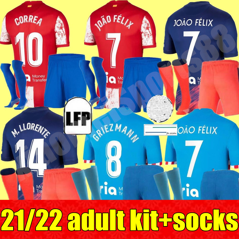21 22 Atletico Madrid Soccer Jerseys home away 3rd SUAREZ JOÃO FÉLIX 2021 2022 Griezmann M. Llorente CORREA KOKE adult kits LEMAR CARRASCO Men kit Football Shirt, Away+champion patch
21 22 Atletico Madrid Soccer Jerseys home away 3rd SUAREZ JOÃO FÉLIX 2021 2022 Griezmann M. Llorente CORREA KOKE adult kits LEMAR CARRASCO Men kit Football Shirt, Away+champion patch