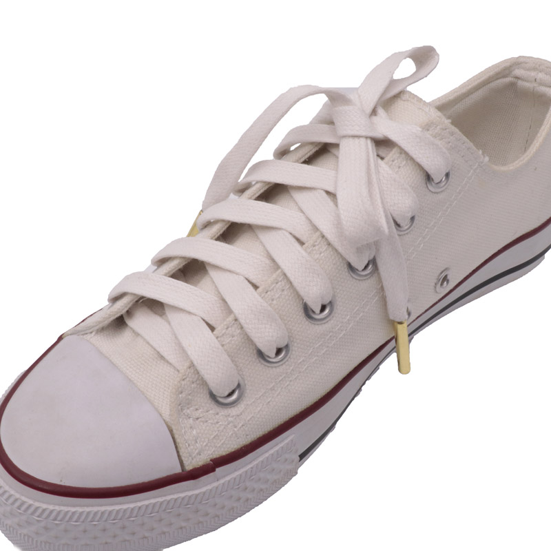 Weiou flat cotton waxed bootlaces custom length shoe laces string for work boots with Gold metal tips